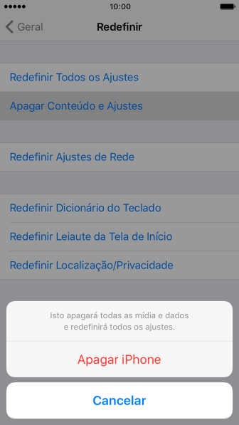 Pressione Apagar iPhone. Pressione Apagar iPhone.