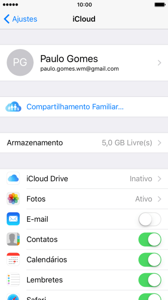 Pressione iCloud Drive. Pressione iCloud Drive.