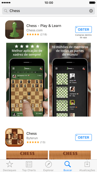 Pressione o app desejado. Pressione o app desejado.