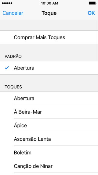 Pressione os toques desejados para escutá-los. Pressione os toques desejados para escutá-los.