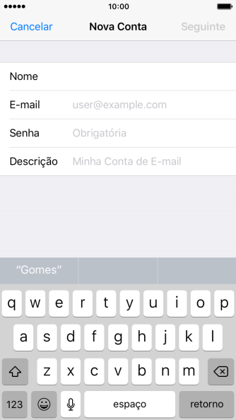Pressione E-mail, e digite o endereço de e-mail. Pressione E-mail, e digite o endereço de e-mail.
