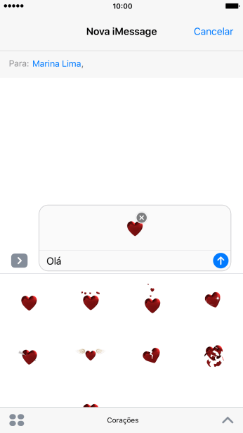 Pressione o ícone de enviar, quando você terminar de escrever a iMessage. Pressione o ícone de enviar, quando você terminar de escrever a iMessage.