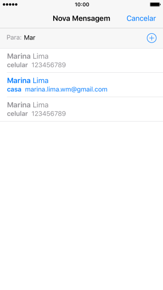 Pressione o contato desejado. Pressione o contato desejado.