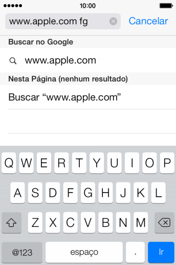 Digite o endereço da página desejada, e pressione Ir. Digite o endereço da página desejada, e pressione Ir.