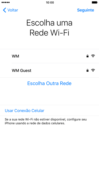 Pressione a rede Wi-Fi desejada. Pressione a rede Wi-Fi desejada.