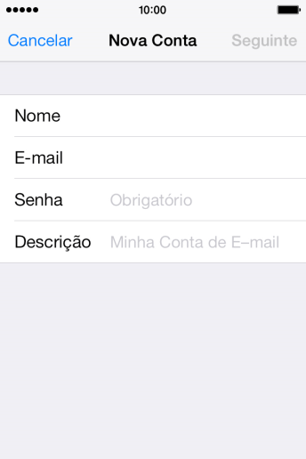 Pressione Senha e digite a senha da sua conta e-mail. Pressione Senha e digite a senha da sua conta e-mail.