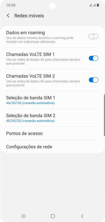 Pressione Pontos de acesso. Pressione Pontos de acesso.