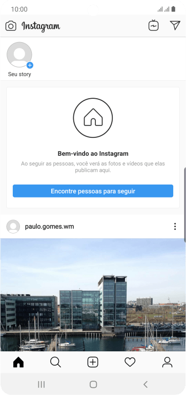 Pressione o ícone de busca. Pressione o ícone de busca.
