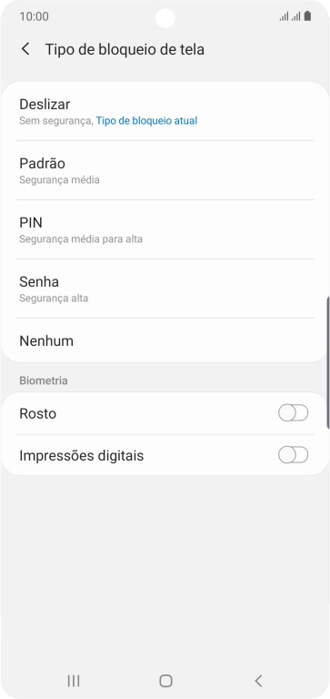 Pressione Impressões digitais. Pressione Impressões digitais.
