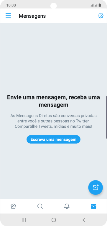 Pressione o ícone de nova mensagem. Pressione o ícone de nova mensagem.