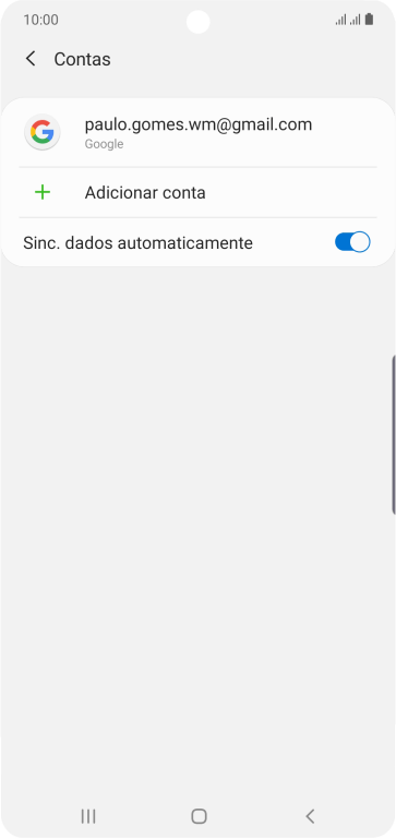 Pressione Adicionar conta. Pressione Adicionar conta.