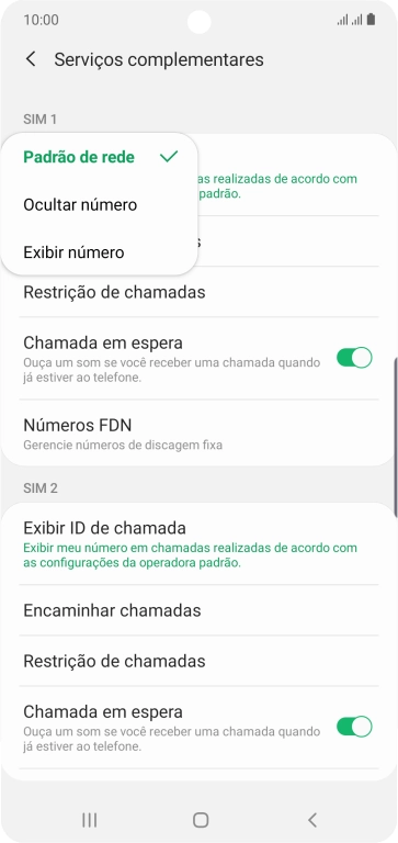 Pressione Exibir número para ativar a identificação do seu número. Pressione Exibir número para ativar a identificação do seu número.