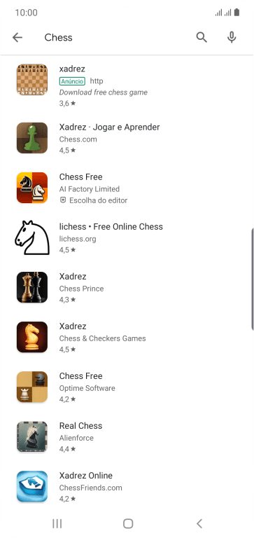 Pressione o app desejado. Pressione o app desejado.