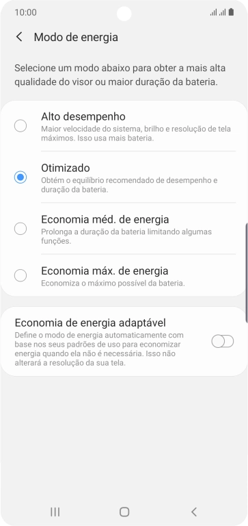 Pressione o tipo de configuração desejada para ativar a função. Pressione o tipo de configuração desejada para ativar a função.