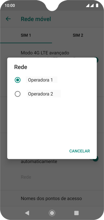 Pressione a rede desejada. Pressione a rede desejada.