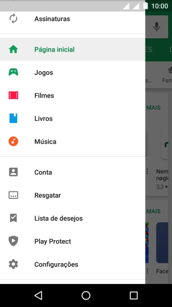 Pressione Configurações. Pressione Configurações.