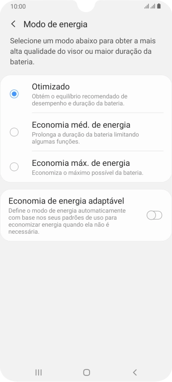 Pressione a configuração desejada. Pressione a configuração desejada.