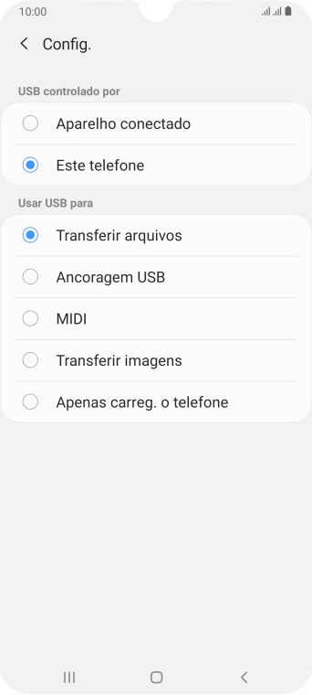 Pressione Transferir arquivos para ativar a função. Pressione Transferir arquivos para ativar a função.