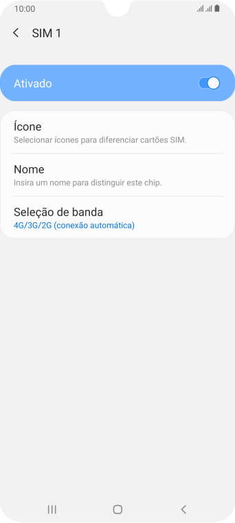 Pressione o indicador para ativar ou desativar o TIMchip. Pressione o indicador para ativar ou desativar o TIMchip.