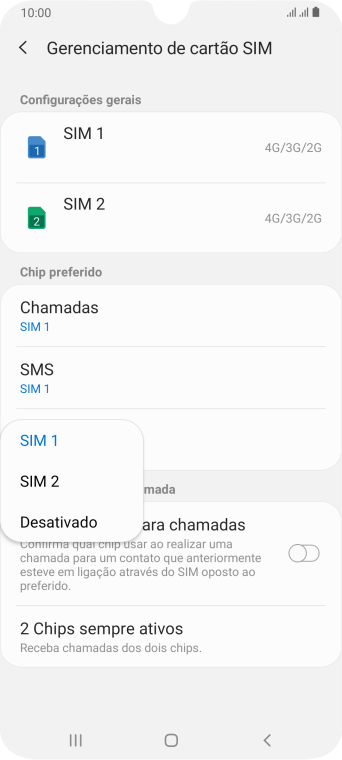 Pressione a configuração desejada. Pressione a configuração desejada.