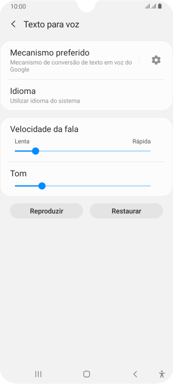 Pressione o ícone de configurações, e siga as instruções da tela para selecionar as configurações desejadas. Pressione o ícone de configurações, e siga as instruções da tela para selecionar as configurações desejadas.