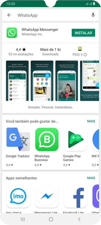 Pressione WhatsApp Messenger. Pressione WhatsApp Messenger.