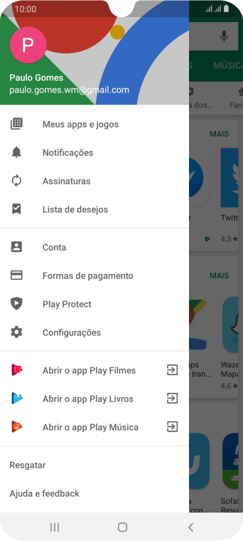 Pressione Configurações. Pressione Configurações.