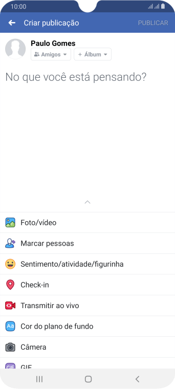 Pressione o campo de escrever, e digite a atualização desejada. Pressione o campo de escrever, e digite a atualização desejada.
