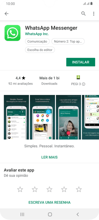Pressione INSTALAR, e siga as indicações da tela para instalar o app. Pressione INSTALAR, e siga as indicações da tela para instalar o app.