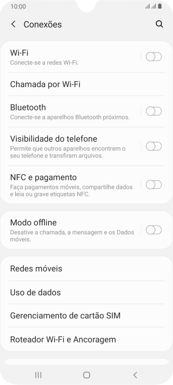 Pressione Roteador Wi-Fi e Ancoragem. Pressione Roteador Wi-Fi e Ancoragem.