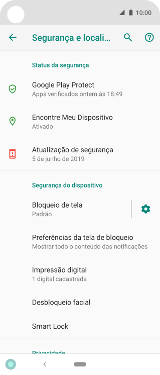 Pressione Bloqueio de tela, e insira o código de bloqueio extra que você criou anteriormente. Pressione Bloqueio de tela, e insira o código de bloqueio extra que você criou anteriormente.