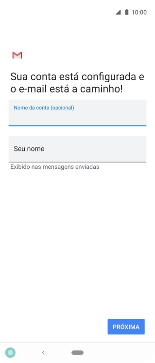 Pressione Seu nome, e digite o nome de remetente desejado. Pressione Seu nome, e digite o nome de remetente desejado.