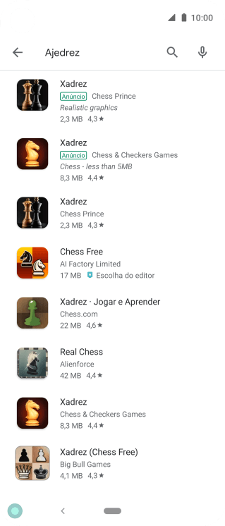 Pressione o app desejado. Pressione o app desejado.