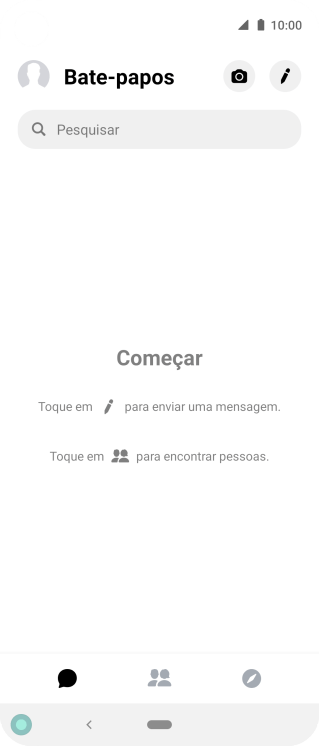 Pressione o ícone de nova mensagem. Pressione o ícone de nova mensagem.