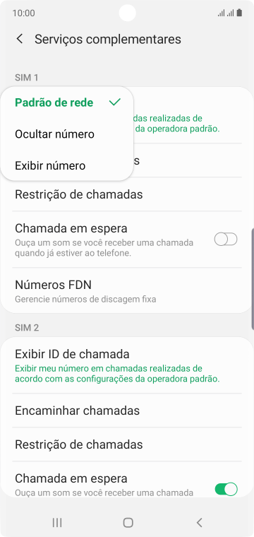 Pressione Exibir número para ativar a identificação do seu número. Pressione Exibir número para ativar a identificação do seu número.