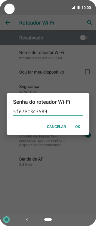 Digite a senha desejada e pressione OK. Digite a senha desejada e pressione OK.