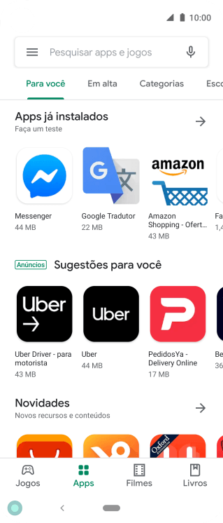 Deslize para a direita a partir do lado esquerdo da tela. Deslize para a direita a partir do lado esquerdo da tela.