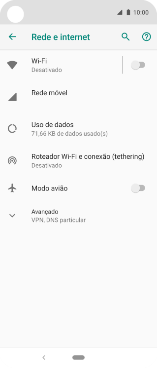 Pressione Rede móvel. Pressione Rede móvel.