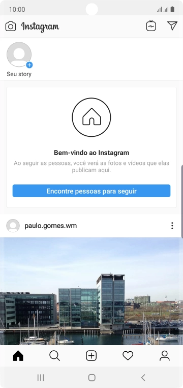 Pressione o ícone de busca. Pressione o ícone de busca.