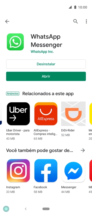 Pressione a tecla de início para finalizar e voltar à tela inicial. Pressione a tecla de início para finalizar e voltar à tela inicial.