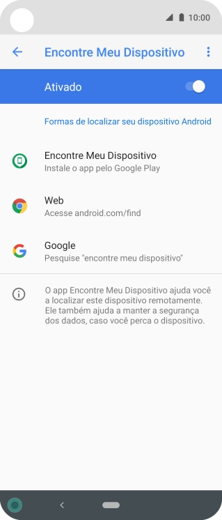 Pressione o indicador para ativar a função. Pressione o indicador para ativar a função.