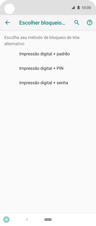 Pressione o código de bloqueio desejado, e siga as instruções da tela para criar um código extra. Pressione o código de bloqueio desejado, e siga as instruções da tela para criar um código extra.
