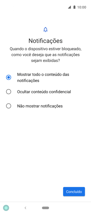 Pressione a configuração desejada. Pressione a configuração desejada.