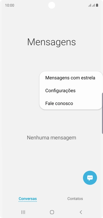Pressione Configurações. Pressione Configurações.
