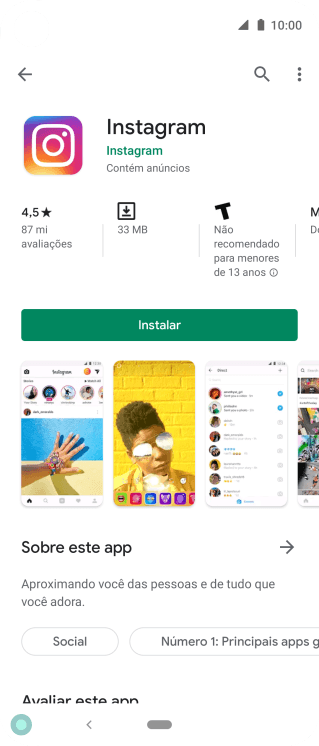 Pressione Instalar, e siga as indicações da tela para instalar o app. Pressione Instalar, e siga as indicações da tela para instalar o app.