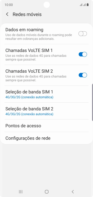Pressione Pontos de acesso. Pressione Pontos de acesso.