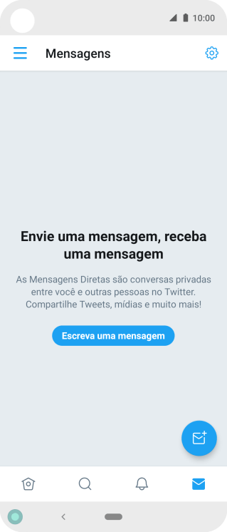 Pressione o ícone de nova mensagem. Pressione o ícone de nova mensagem.