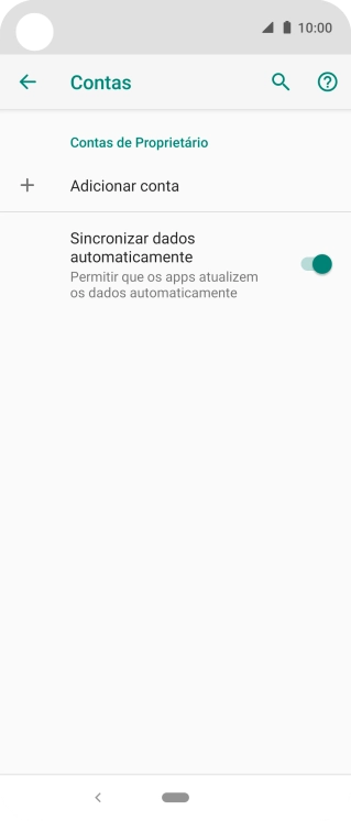 Pressione Adicionar conta. Pressione Adicionar conta.