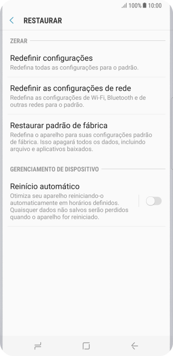 Pressione Restaurar padrão de fábrica. Pressione Restaurar padrão de fábrica.