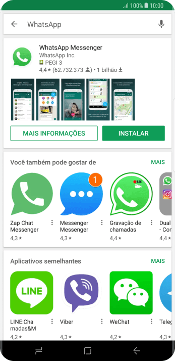 Pressione WhatsApp Messenger. Pressione WhatsApp Messenger.